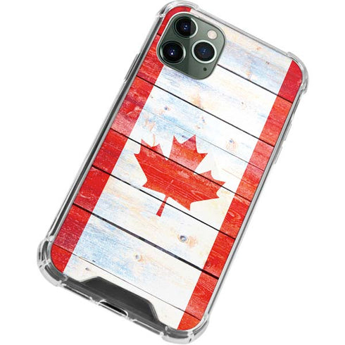 Canada Flag Light Wood iPhone 12 Pro Max Clear Case